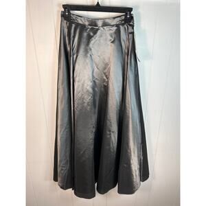 Jessica McClintock Gunne Sax Taffeta New dark gray maxi skirt in size 7. NWT